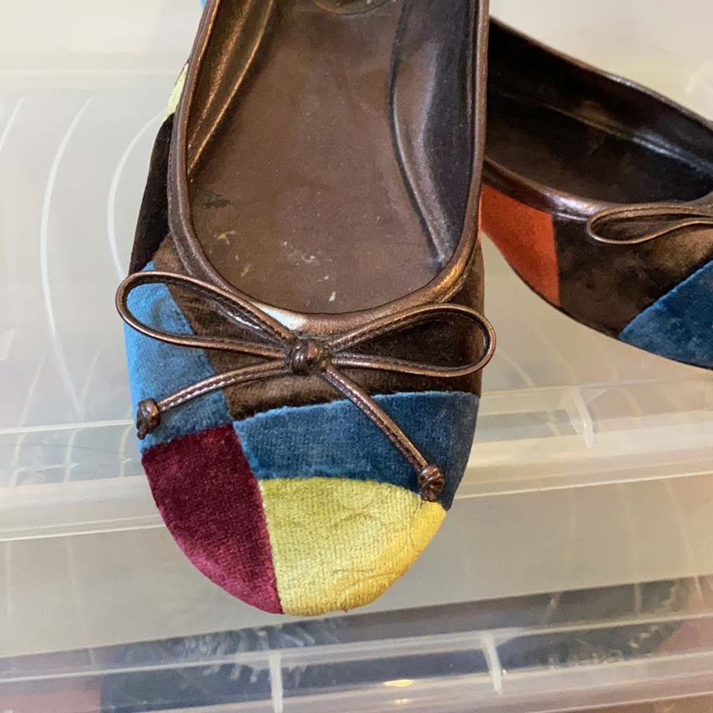 Coach Velvet Multicolored Patchwork Flats - image 2